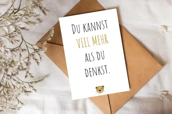 Postkarte mit Spruch "Du kannst viel mehr als du denkst"
